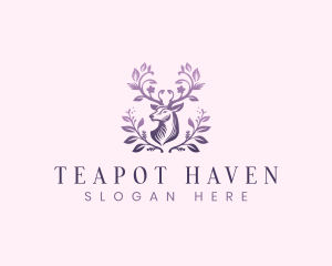 Elegant Floral Deer logo design