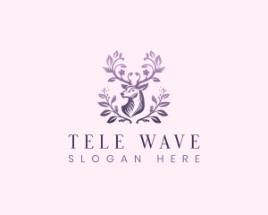 Elegant Floral Deer logo design