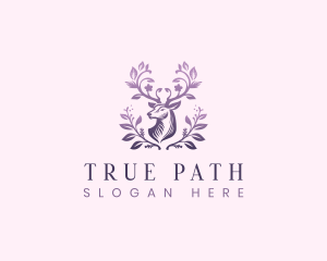 Elegant Floral Deer logo design