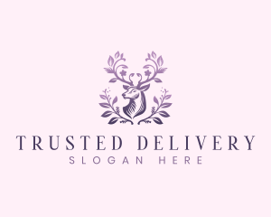 Elegant Floral Deer logo design