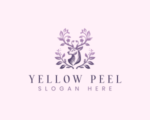 Elegant Floral Deer logo design