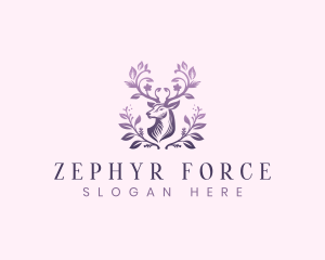 Elegant Floral Deer logo design