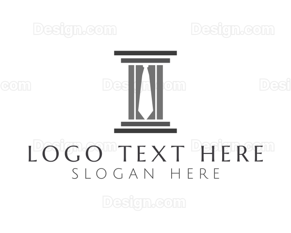 Negative Space Necktie Column Logo