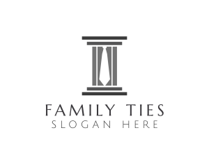 Negative Space Necktie Column logo design