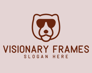 Sunglasses Bear Head logo design