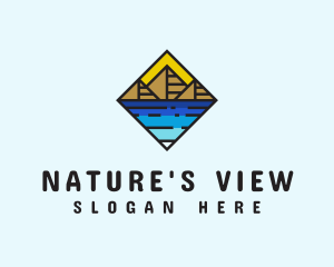 Lake Mountain Trip logo design