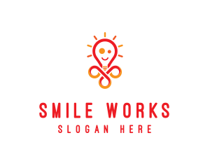 Bright Lamp Smiley logo design