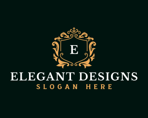 Royal Shield Filigree logo design