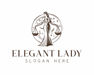 Lady Justice Legal Goddess logo design