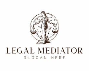 Lady Justice Legal Goddess logo design