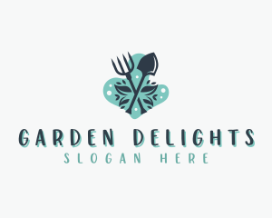 Shovel Pitchfork Gardening logo design