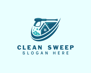 Pressure Washer Home Cleaning logo design