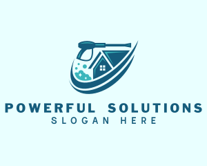 Pressure Washer Home Cleaning logo design