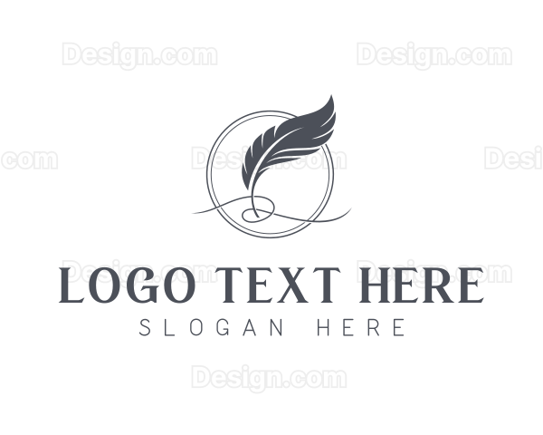 Feather Blog Writing Logo