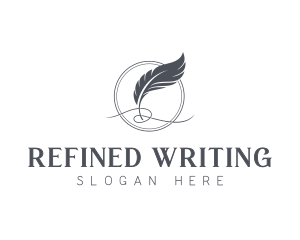 Feather Blog Writing logo design