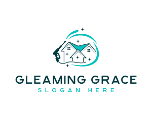 Sparkling Clean Pressure Washer logo design