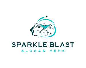 Sparkling Clean Pressure Washer logo design