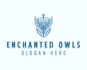 Owl Sword Crest logo