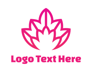 Pink Lotus Line Art logo design