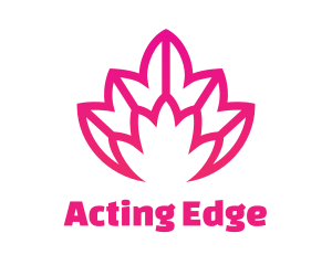 Pink Lotus Line Art logo design