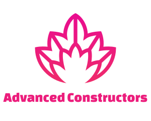 Pink Lotus Line Art logo design