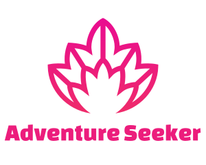 Pink Lotus Line Art logo design