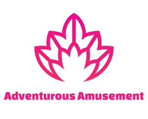 Pink Lotus Line Art logo design