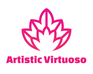 Pink Lotus Line Art logo design