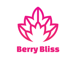 Pink Lotus Line Art logo design