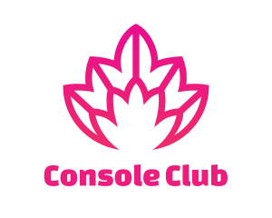 Pink Lotus Line Art logo design