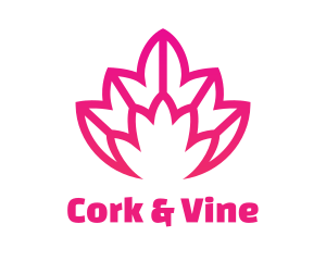 Pink Lotus Line Art logo design