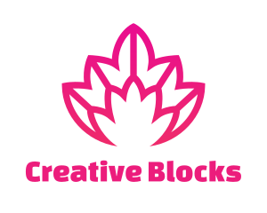 Pink Lotus Line Art logo design