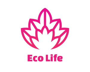 Pink Lotus Line Art logo design