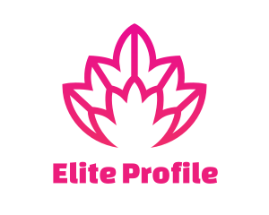 Pink Lotus Line Art logo design