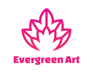 Pink Lotus Line Art logo design