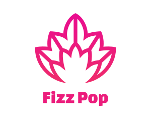 Pink Lotus Line Art logo design