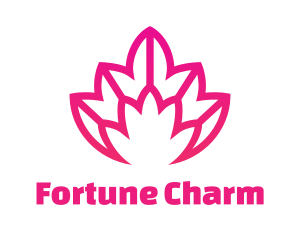 Pink Lotus Line Art logo design