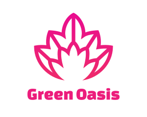 Pink Lotus Line Art logo design