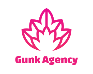 Pink Lotus Line Art logo design