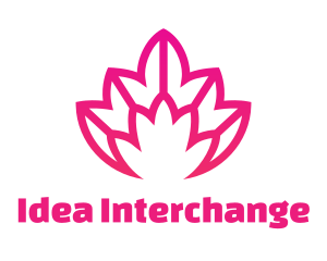 Pink Lotus Line Art logo design