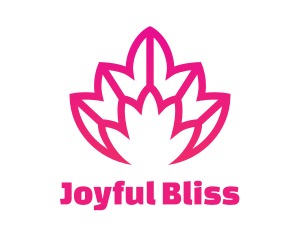 Pink Lotus Line Art logo design