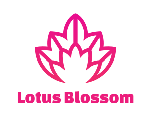 Pink Lotus Line Art logo design