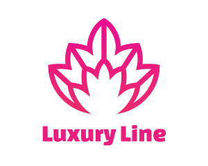 Pink Lotus Line Art logo design