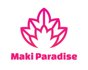 Pink Lotus Line Art logo design