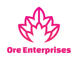 Pink Lotus Line Art logo design