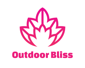 Pink Lotus Line Art logo design