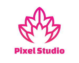 Pink Lotus Line Art logo design