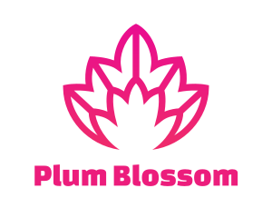 Pink Lotus Line Art logo design