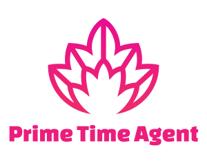 Pink Lotus Line Art logo design