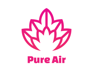 Pink Lotus Line Art logo design